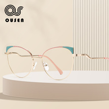 新款猫眼眼镜框男时尚特色镜腿高级感金属镜框女厂家批发阅读眼镜