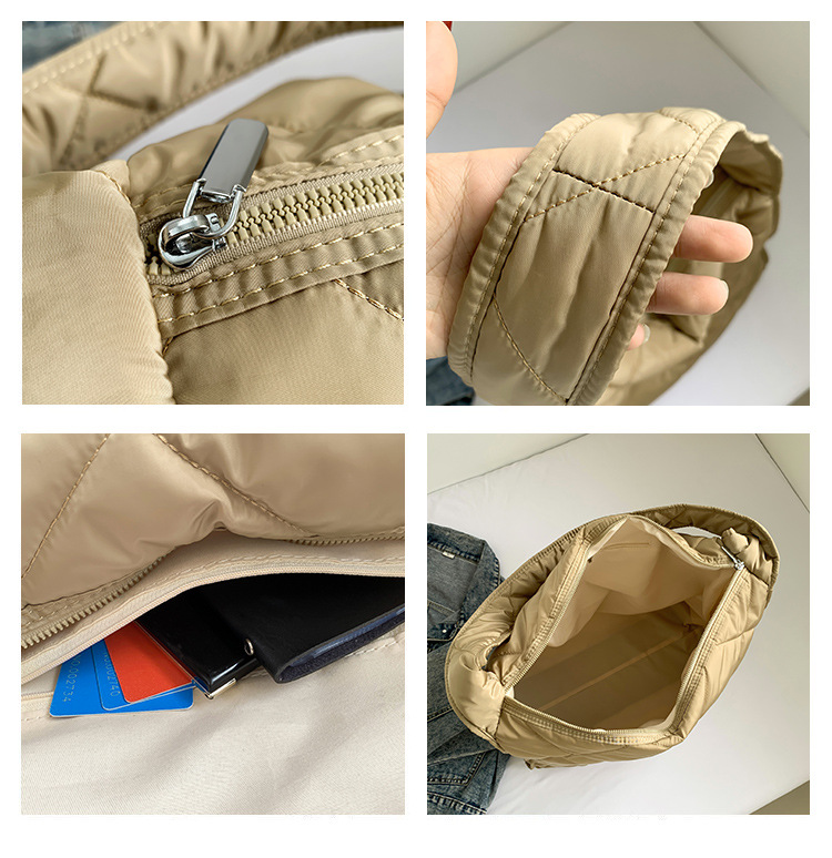 Women's Large Pu Leather Solid Color Lingge Streetwear Square Zipper Shoulder Bag display picture 4