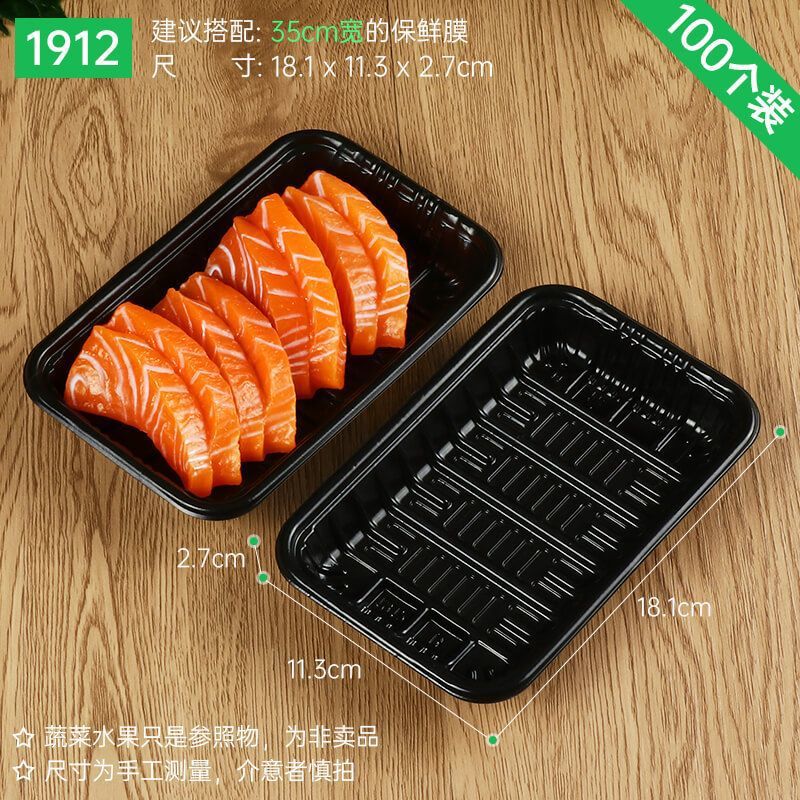 Plato desechable, caja de embalaje de verduras y frutas, bandeja fresca, caja de embalaje de alimentos para patos asados rectangulares, envío gratuito