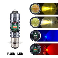 オートバイ電気自動車LEDヘッドライトH4遠近光一体ba 20d p 15d赤青フラッシュ改造電球
