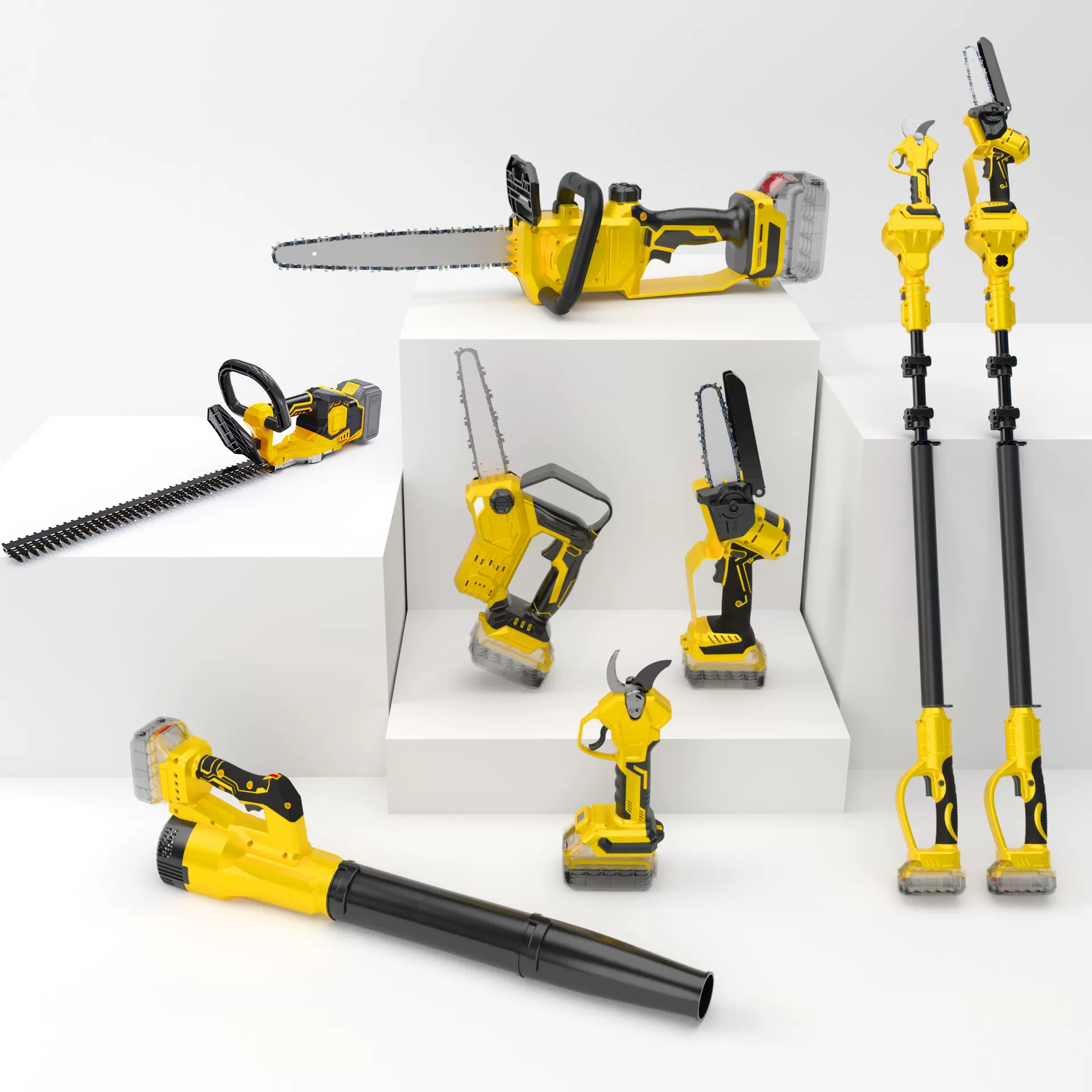 18-21V新款锂电锯修枝剪绿篱机吹风机电动高枝锯高空修剪园林工具