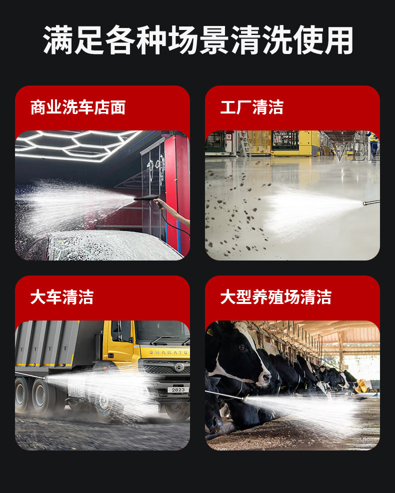 Black Cat High-Pressure Pipe Cleaning Machine Automatic Water Rat Professional Drain Cleaning Car Wash Machine Water Gun