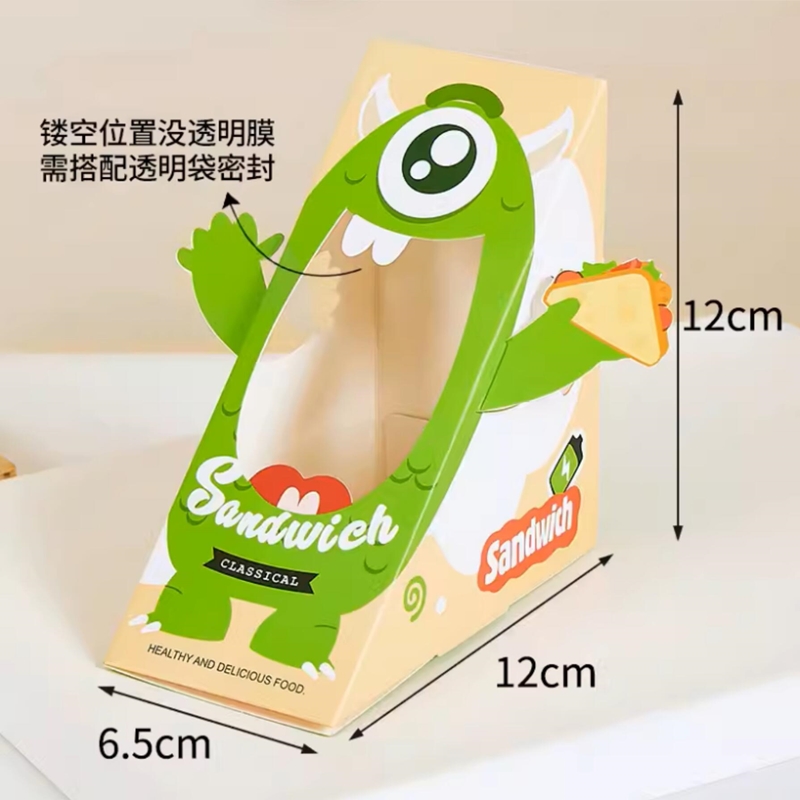 almohadilla de embalaje de sándwich fácil de desgarrar almohadilla transparente desechable para pastel triangular horneado envasado de pan almohadilla de soporte interior