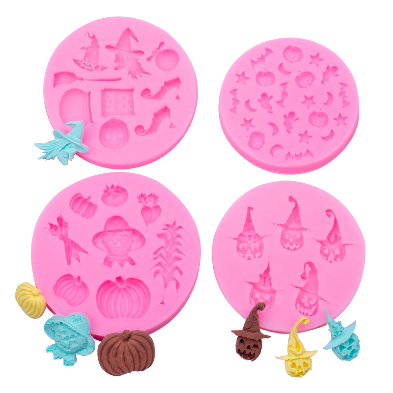 Navidad Halloween decoración silicona fondant molde DIY hornear pastel decoración chocolate arcilla epoxi molde
