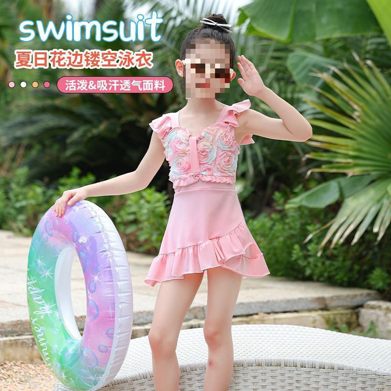 女の子の夏のスプリット水着 2024 新しい子供のトレーニング速乾性水着パンツ女の子のファッショナブルな水泳露出防止|undefined