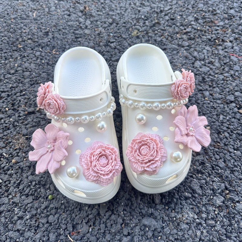 쿼츠 파우더 부케 + 진주 + 체인 [14종 세트] 크록스 무손실 설치