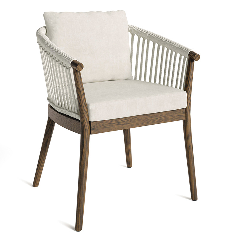 Mesa y silla de madera maciza al aire libre Jardín al aire libre Patio balcón impermeable y protección solar Hotel Villa terraza Mesa y silla de teca combinación