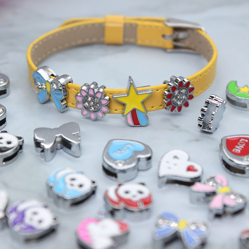 Hole 1~1.9mm Hole Size 1 Piece 12*13mm 12*17mm 13 * 15mm Hole 1~1.9mm Alloy Rhinestones Moon Heart Shape Bow Knot DIY Jewelry Accessories Beads