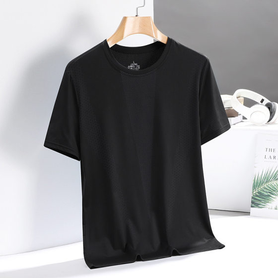 Men's Ice Silk Mesh T-Shirt Couple's Top Clothes Men's Base Shirt Quick-drying Half-sleeve Men's Casual All-match