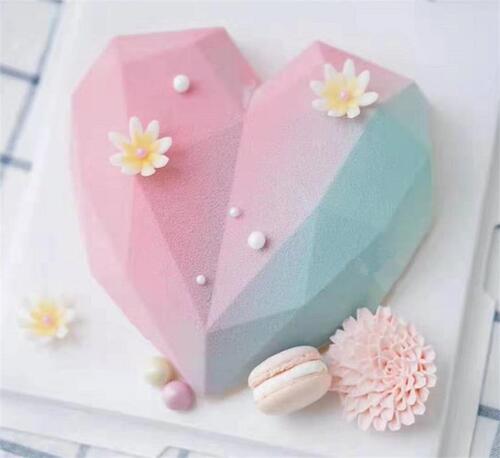 Sanxin Diamond Love Mousse Cake Silicone Mold Home DIY Heart-Shaped French Dessert Pudding Jelly Grinding Tool