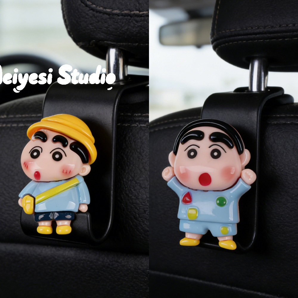 Gancho para coche, almacenamiento trasero multifuncional para coche, lindo coche de dibujos animados, asiento delantero, trasero, gancho de almacenamiento