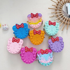 Candy-Colored Bubble Silicone Kids' Bag with Anime Dolls – Unisex Baby Coin Purse & Mini Crossbody Bag for Children – Wholesale