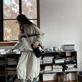 2024韩版运动风套装女夏季防晒外套抽绳半身裙两件套