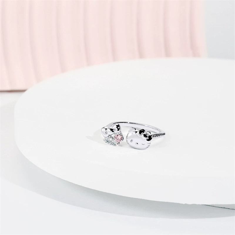 Hello Kitty Ring Sanrio Academy Mix Series-Pompompurin Cartoon Sweet Light Luxurious High-end Finger