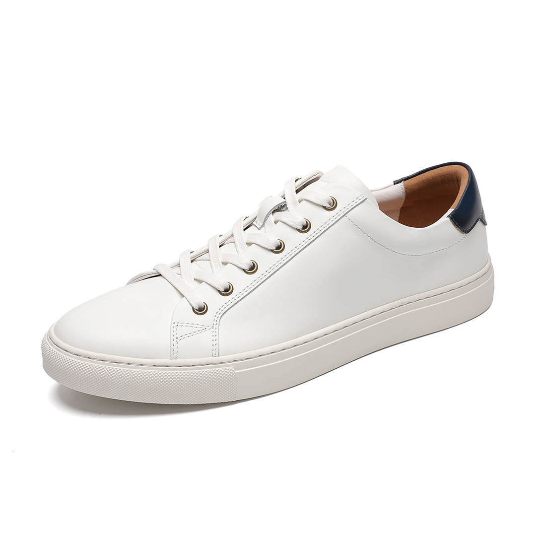 2025 New Fashion Casual White Shoes Colored Men's British Genuine Leather Breathable Sneakers Men's Sports Leather Shoes