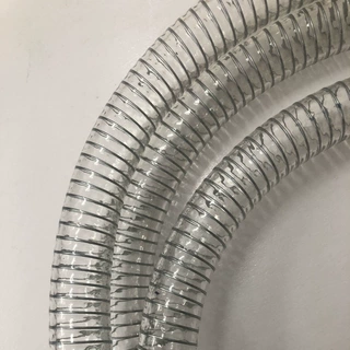 耐高温160度PVC软管抽油吸料管透明钢丝增强高温耐热塑料管高透明