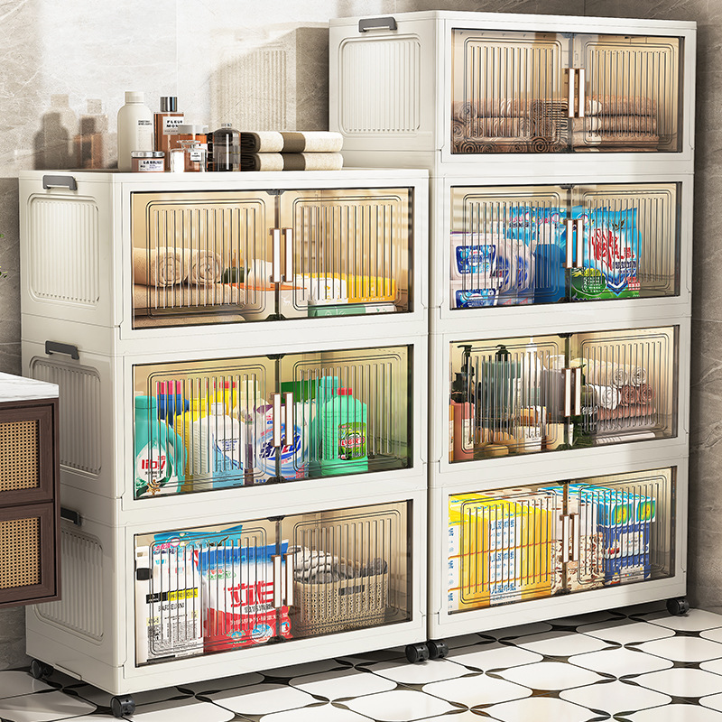 60-80cm折叠收纳柜客厅宝宝玩具零食多层柜超大衣物储物柜置物柜