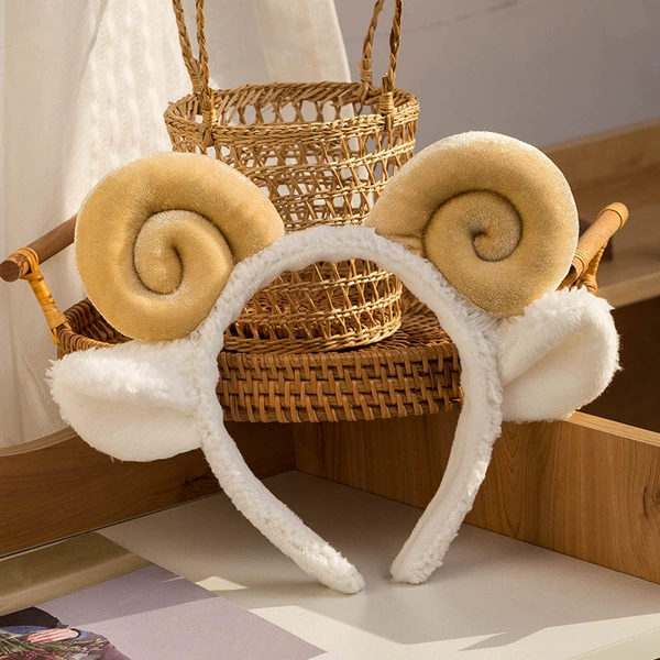 Khaki sheep horns