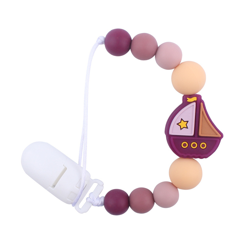 Suministros para bebés chupete Cadena de dibujos animados creativa vela mordedura de silicona cadena anti-gota molar Nuevo