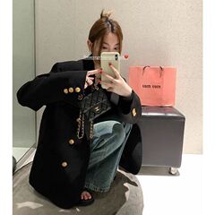 设计感金属扣西装外套女2025春秋款戗驳领廓形高级时尚气质上衣潮