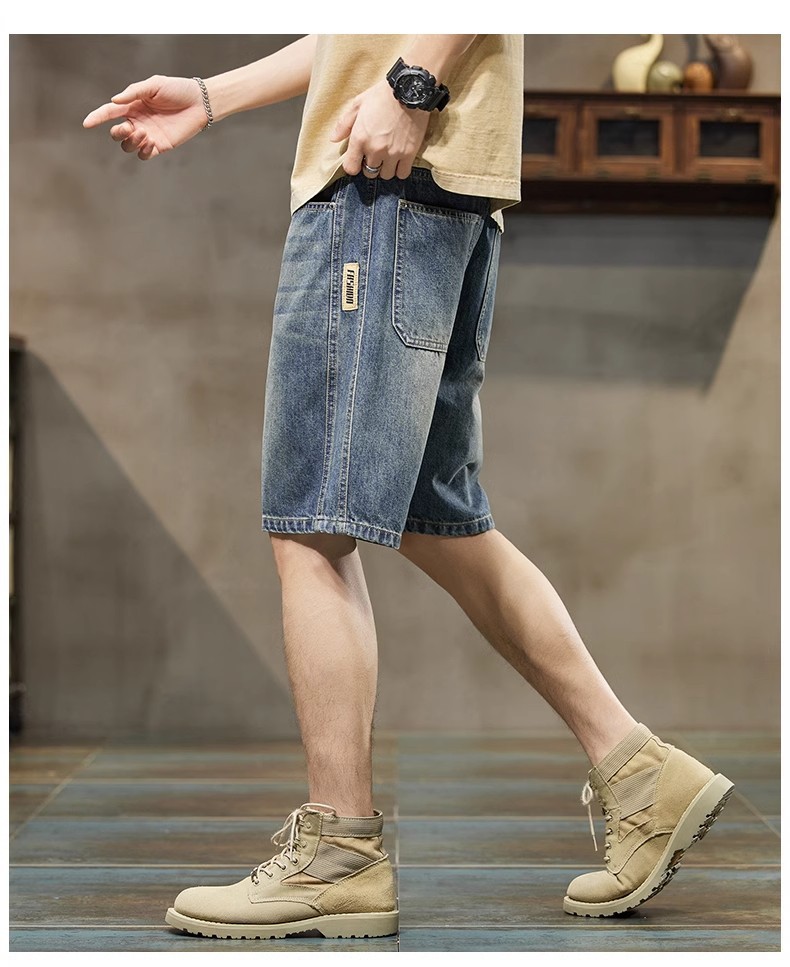 Men's Stretch Five-point Denim Shorts - Image 9