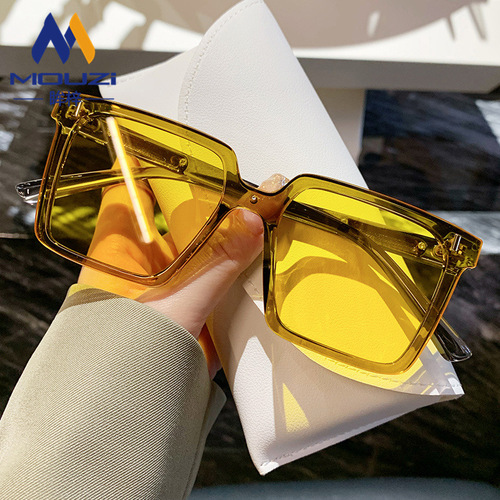 Internet celebrity trendy square sunglasses for women street photography anti-UV large frame sunglasses for women Korean version slim fashion sunglasses