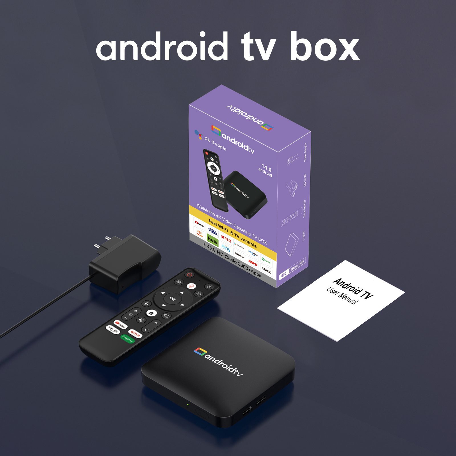 Cross-Border Popular Set-Top Box Android 14 Bluetooth Voice Tv Network Box Player Androidtv Box