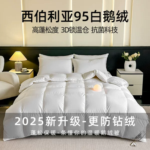 95% White Goose down Quilt, All-Cotton down Quilt, Goose down Comforter, Quilt Core, Spring and Autumn Quilt, Air Conditioning Quilt, Hotel Thickened Warm Winter Quilt