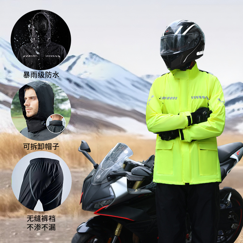 Conjunto de Dos Piezas de Impermeable para Motocicleta, Impermeable para Motocicleta, Conjunto de Dos Piezas, Protección contra Lluvia Intensa