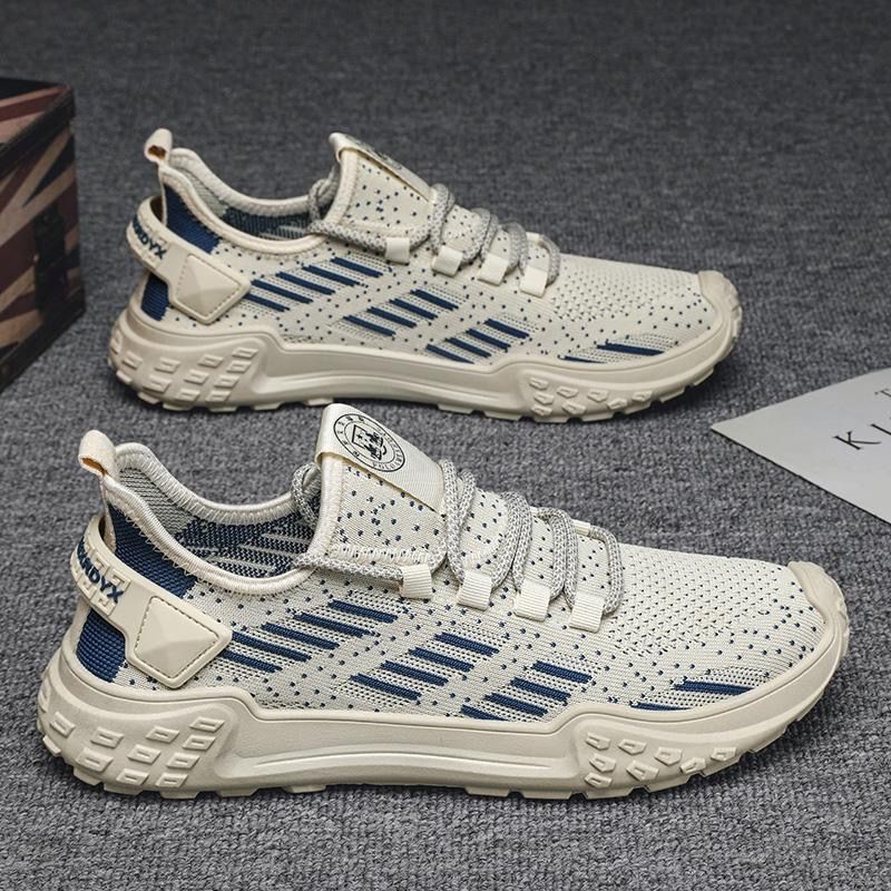 Men's New Winter Mesh Shoes, Breathable Fly-Knit Mesh Men's Slip-On Casual Sports Soft-Soled Sneakers