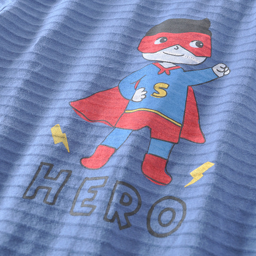 new children's short-sleeved suit bamboo cotton breathable sweat-absorbent boys and girls home clothes suit baby pajamas