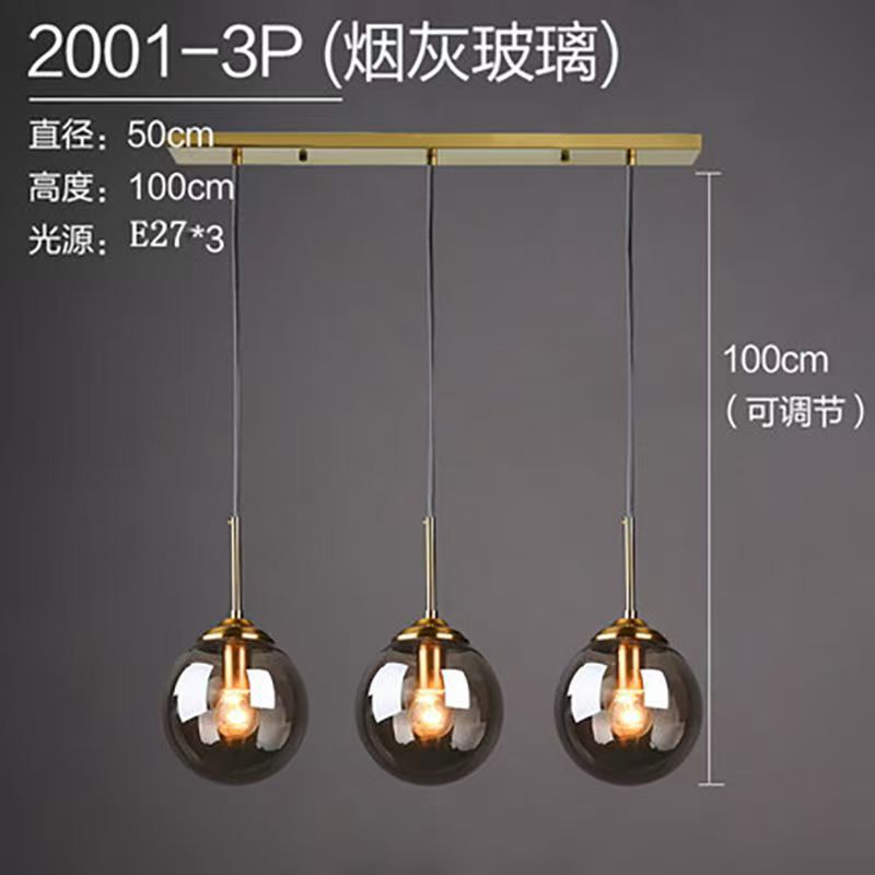 北欧现代餐厅吊灯简约大气卧室床头吊灯创意个性餐桌吧台玻璃灯具|undefined