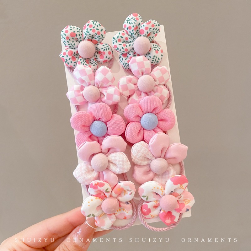 Cuerda de pelo para niños tocado de flores banda de goma elástica alta no daña el cabello banda de goma duradera cuerda de pelo de bebé lazo anillo de pelo