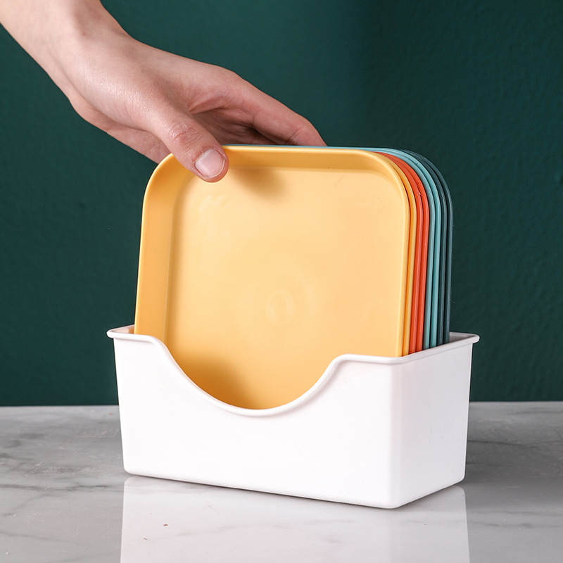 Home Japanese Boneless Dish Set Small Plates Fruit Snack Plate with Base Plastic Small Dishes Waste Tray Scraps