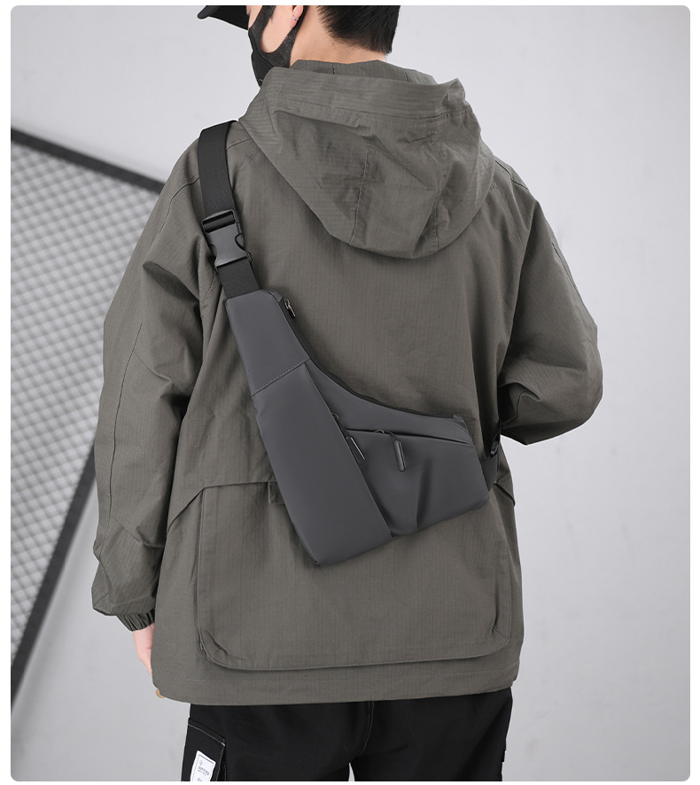 Fashionable men's underarm prepuce chest bag, men's backpack, single shoulder chest bag, anti splashing diagonal chest bag, large capacity chest bag_voghion.com