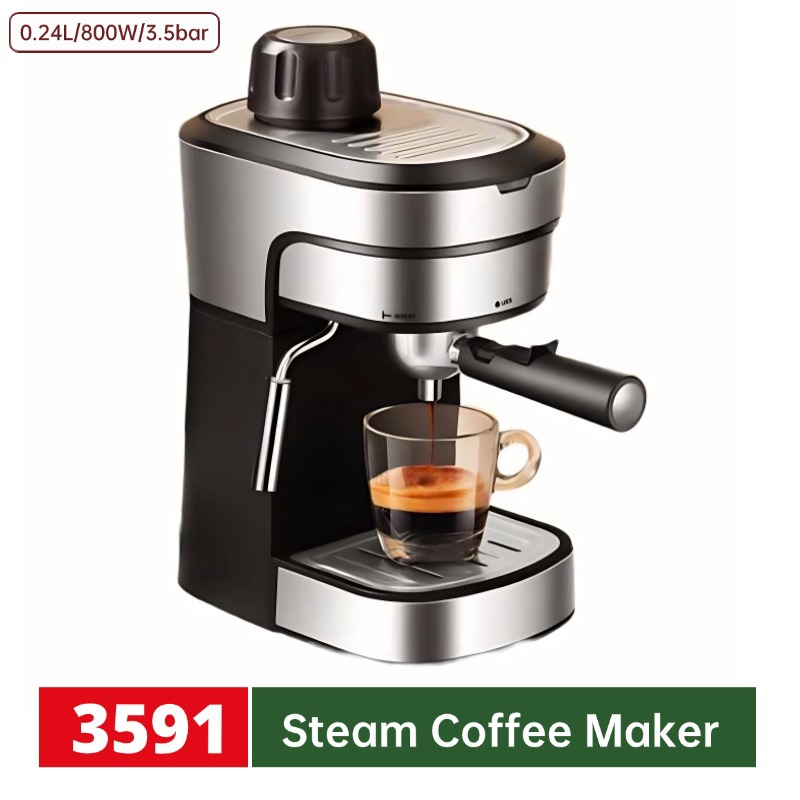 3.5bar máquina de café semiautomática italiana, máquina de café comercial doméstica transfronteriza, extracción de vapor, espuma de leche