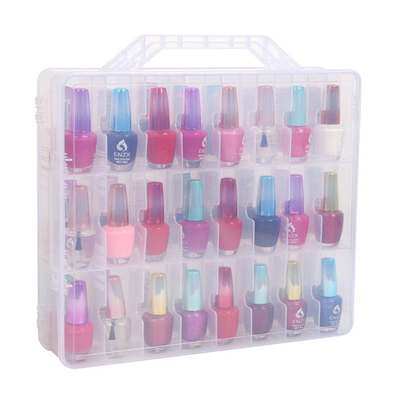 48-grid acrylic nail polish display rack large capacity shelf wall-mounted transparent rubber rack storage rack wall-hanging