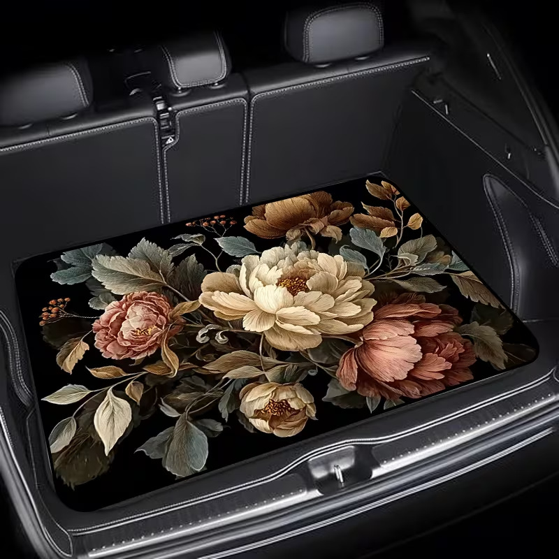Cross-border best-selling fresh floral car trunk mat, interior decoration mat, dirt-resistant, easy to clean, dust-proof mat