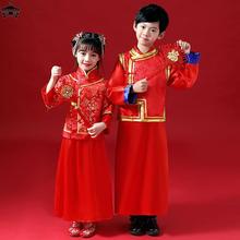 Children's Spring Festival red New Year's Eve dress girls跨