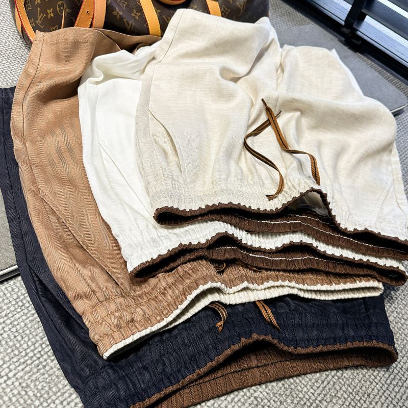 Old Money Style Lyocell Tencel Linen Shorts 2026 Summer Thin Loose Elastic Waist Drawstring Five-Point Pants Men's Clothing