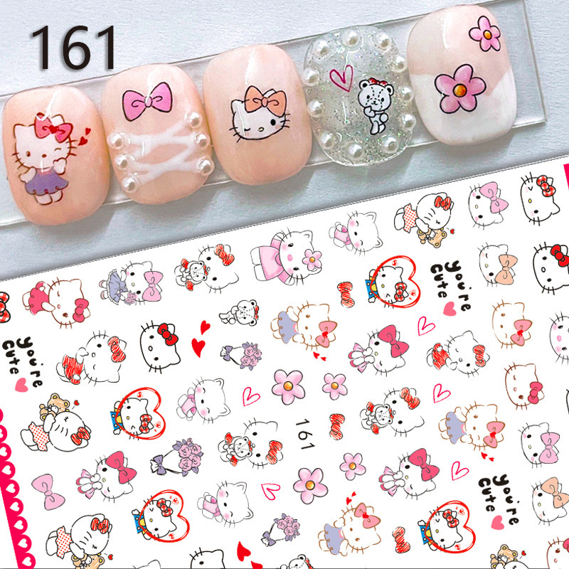 Cartoon Nail Stickers New Dazzling Flowers Children Spring Cartoon Nail Stickers Cross-border E-Commerce EB161-176