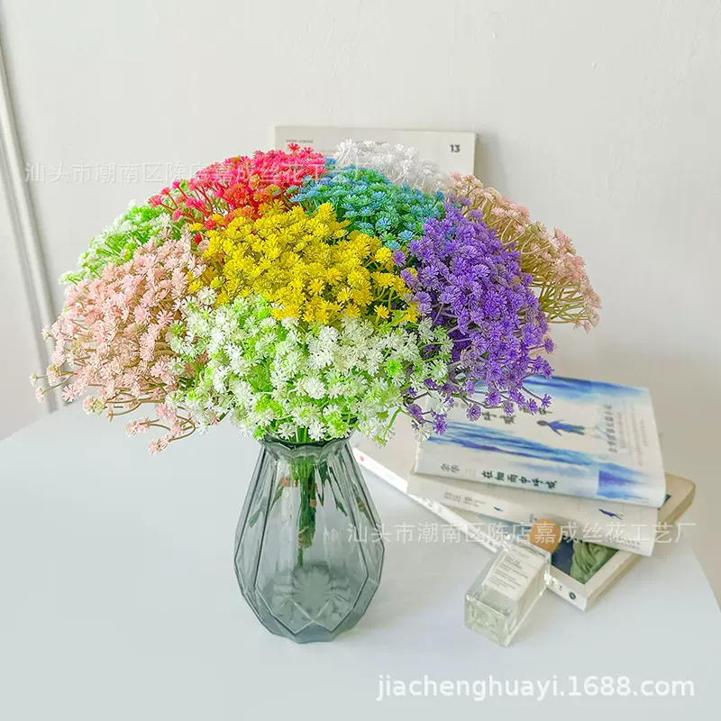 跨境婚庆装饰仿真迷你满天星 新娘搭配手捧花 室内道具假花拍摄