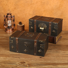 Wooden New Style Gift Box Desk Integrated Retro Miscellaneous Organizing Box with Lid Storage Box for Dropshipping