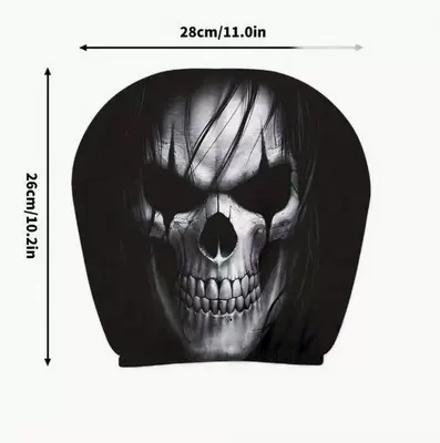 Universal seat cover can be labeled and shipped on - eyeless-skull-double-sided-printing-1-piece