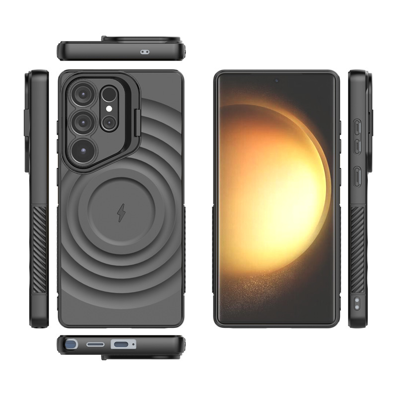 新款磁吸支架适用三星S25 Ultra防摔手机壳S25 Plus波纹保护套|undefined