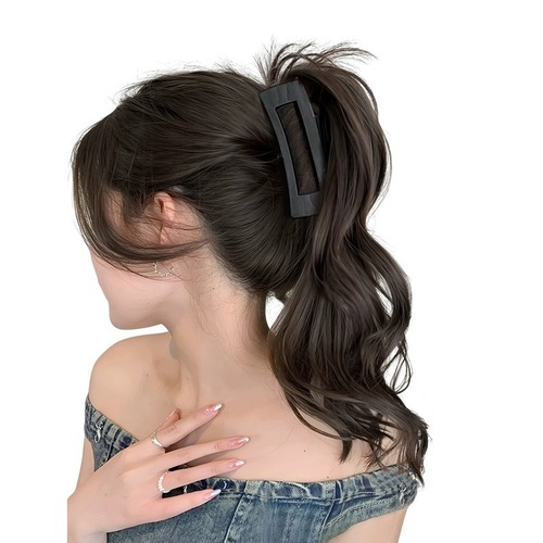  New Style Sweet, Cool, and Spicy High School Girl Braided Wigs Half-Up Ponytail Fake Hair with Clip for Instagram Influencers