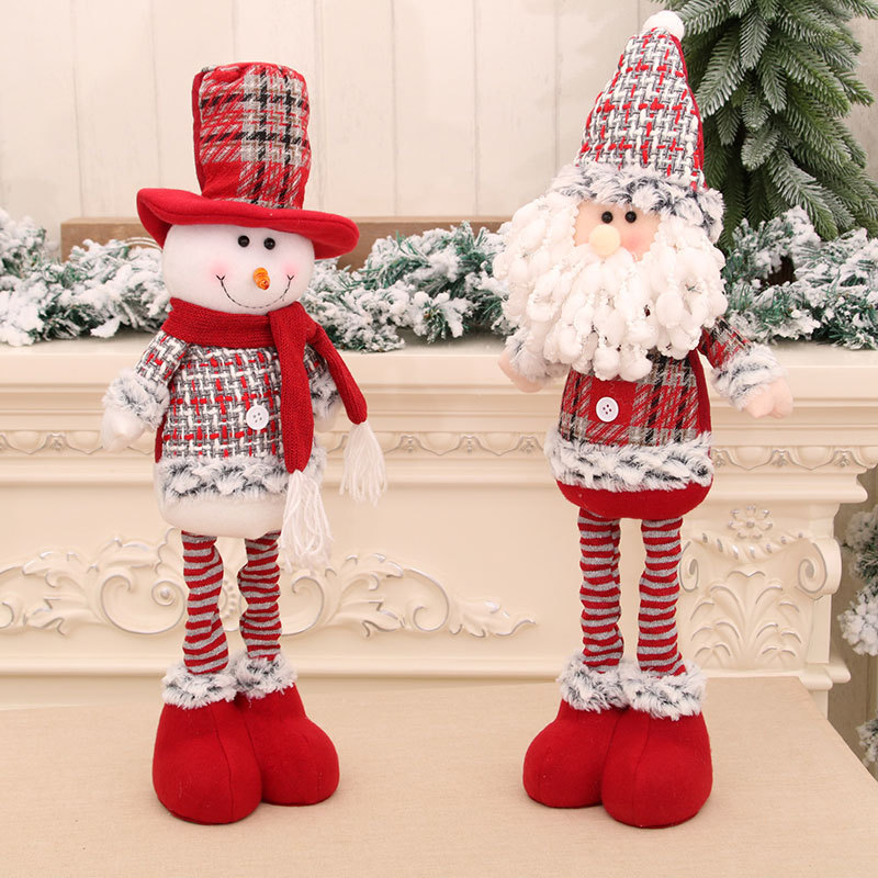 Nuevo mediano muñeca retráctil Navidad viejo muñeco de nieve muñeca Navidad regalo Navidad decoración adornos