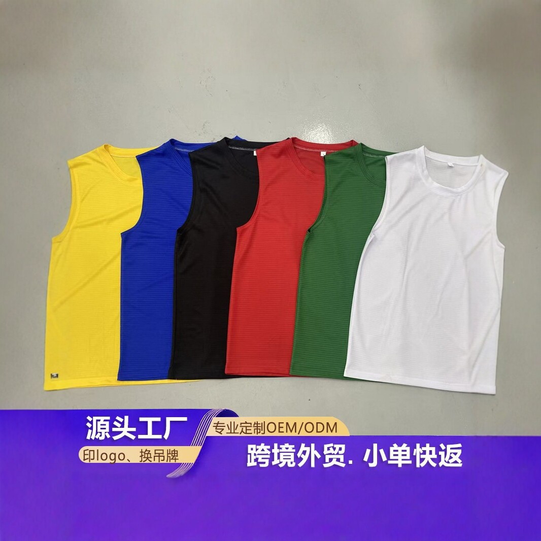 Amazon-style cross-border new outdoor sports casual running fitness vest with horizontal stripes, 155g, customizable logo