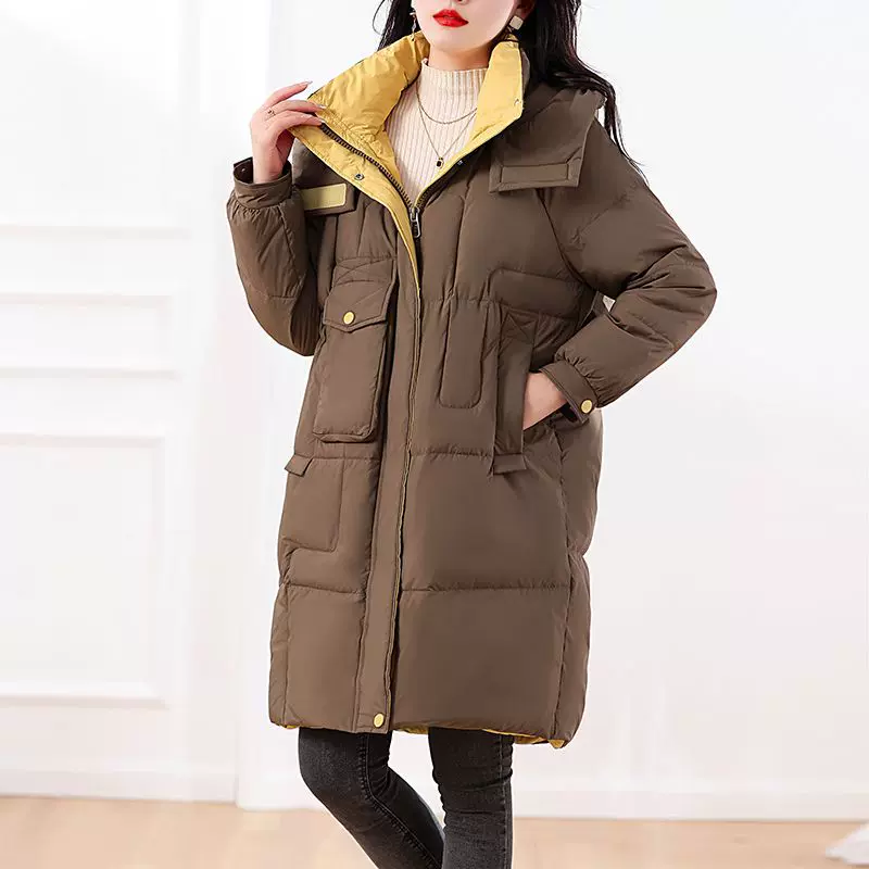 羽绒服女冬中长款2025今年新款小个子炸街加厚外套保暖轻盈防寒