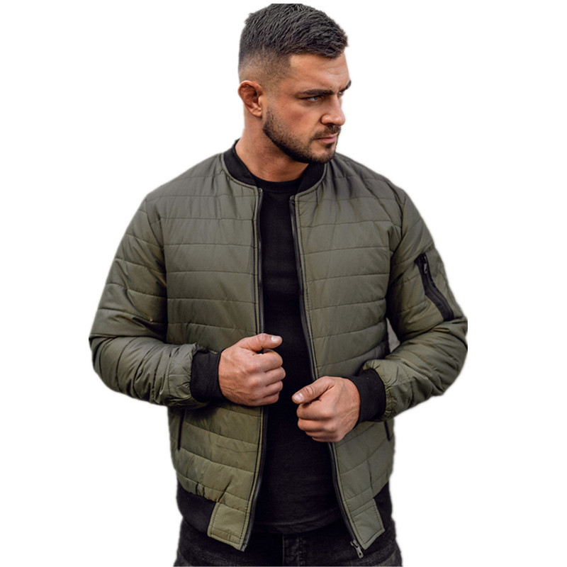 boy European And American Solid Color Padded Quilted Small Men's Stand Collar Warm Cotton Coat Jacket Outerwear_voghion.com